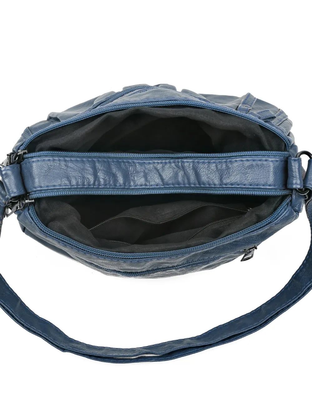 PU Leather Ruched Adjustable Strap Shoulder Bag - Roe Creation