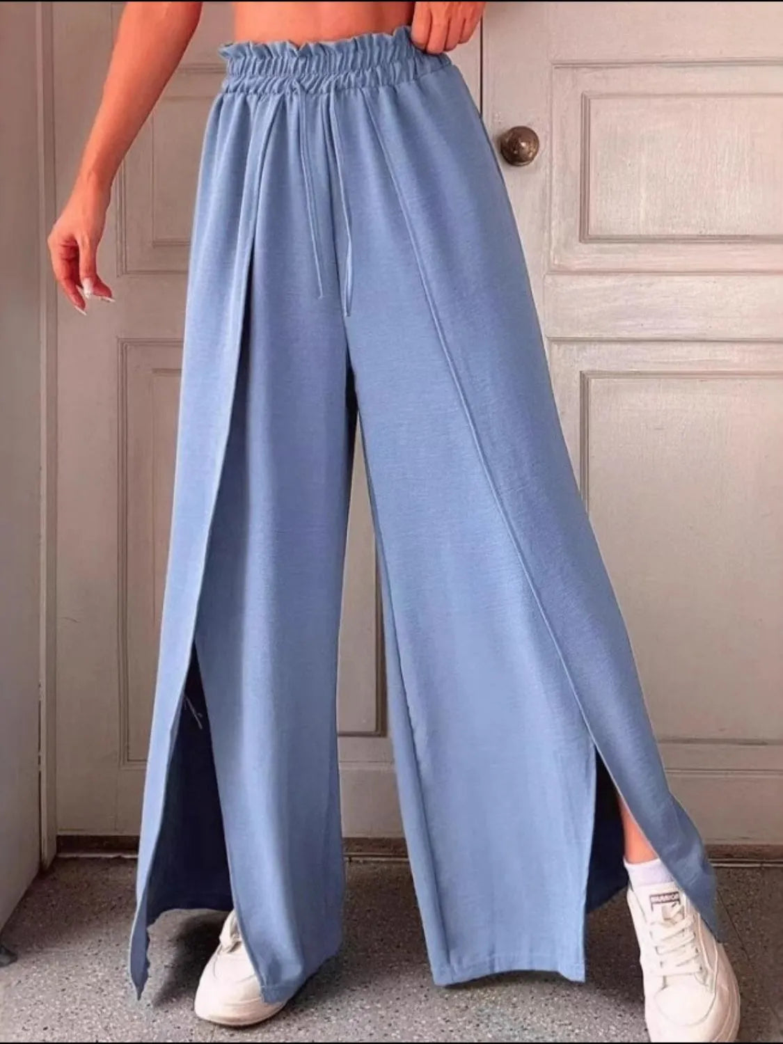 Slit Wide Leg Pants - Roe Creation