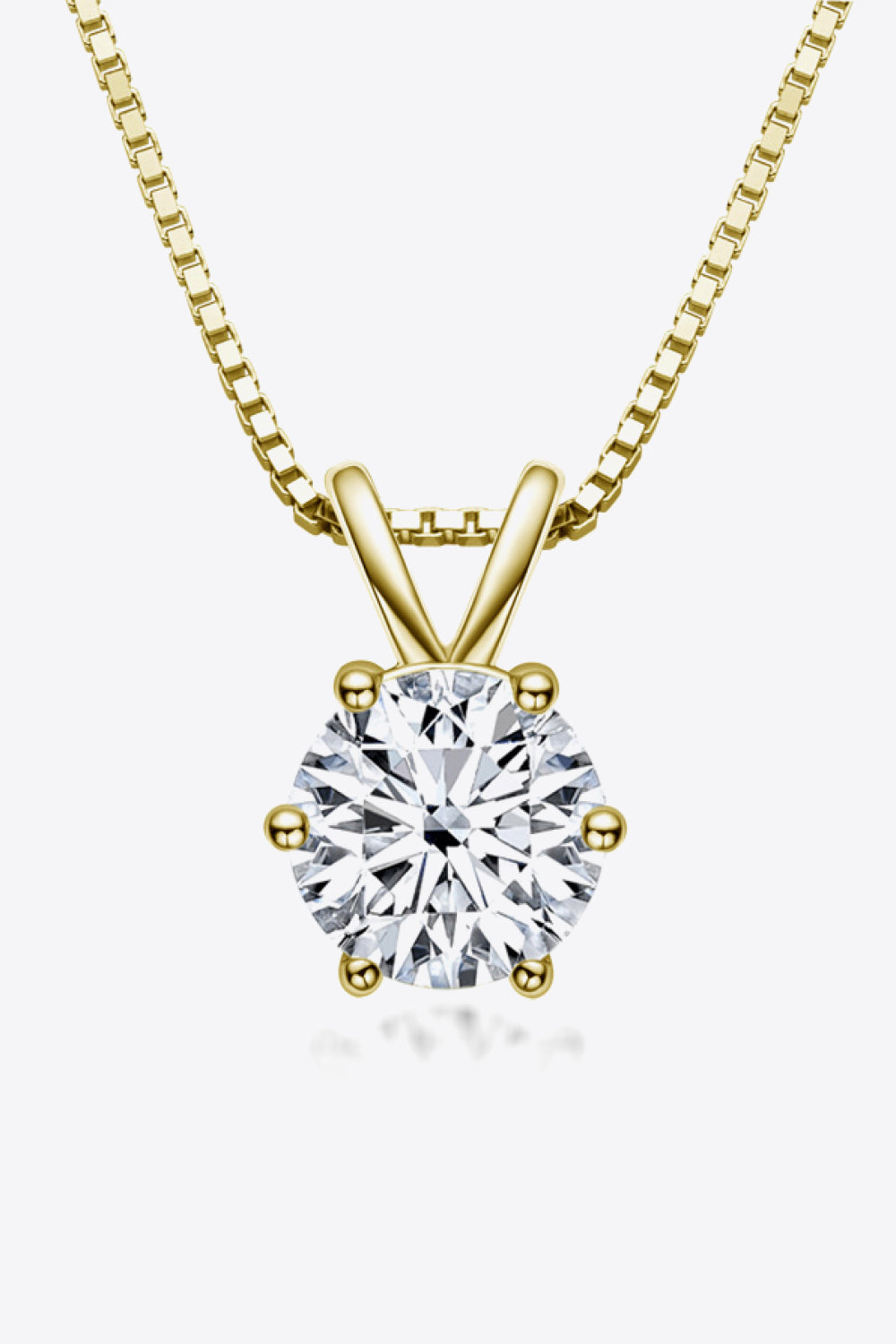 925 Sterling Silver 1 Carat Moissanite Pendant Necklace - Roe Creation
