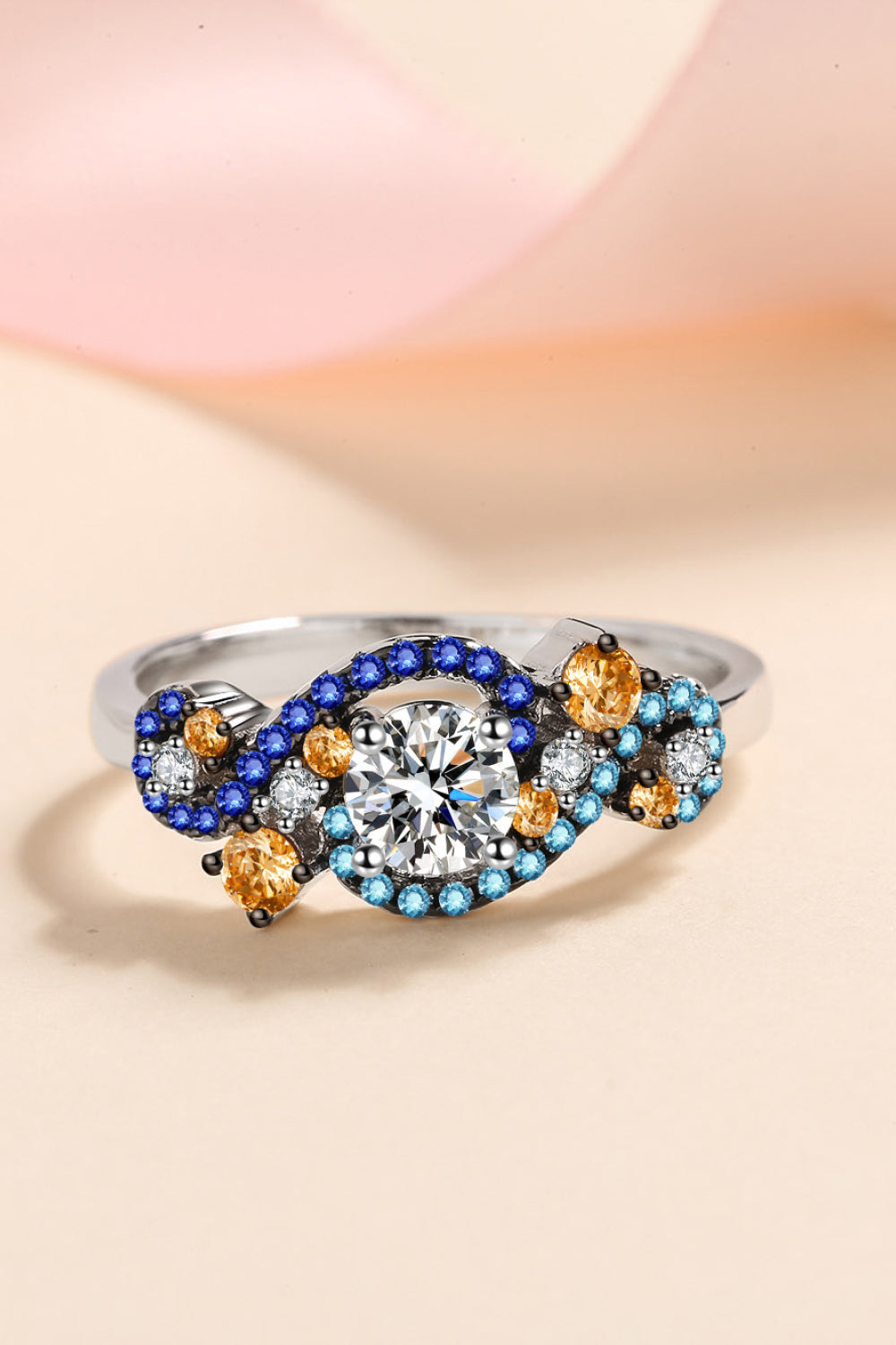 Moissanite Contrast 925 Sterling Silver Ring - Roe Creation