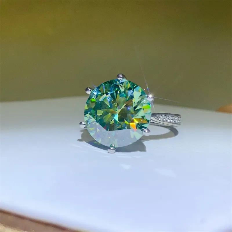 10 Carat Moissanite 925 Sterling Silver Ring - Roe Creation