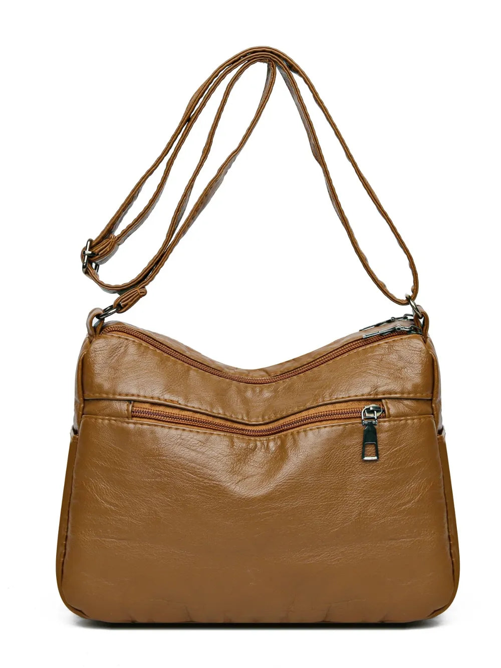 PU Leather Ruched Adjustable Strap Shoulder Bag - Roe Creation