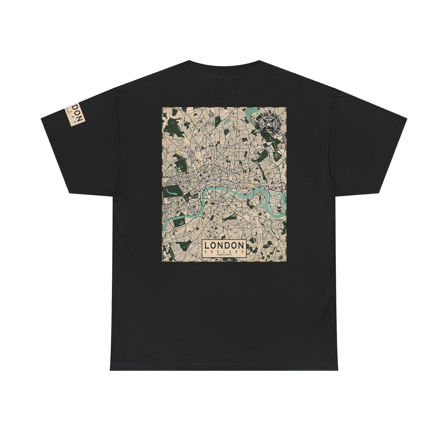 London Map Unisex Heavy Cotton Tee - Casual City Style - Roe Creation