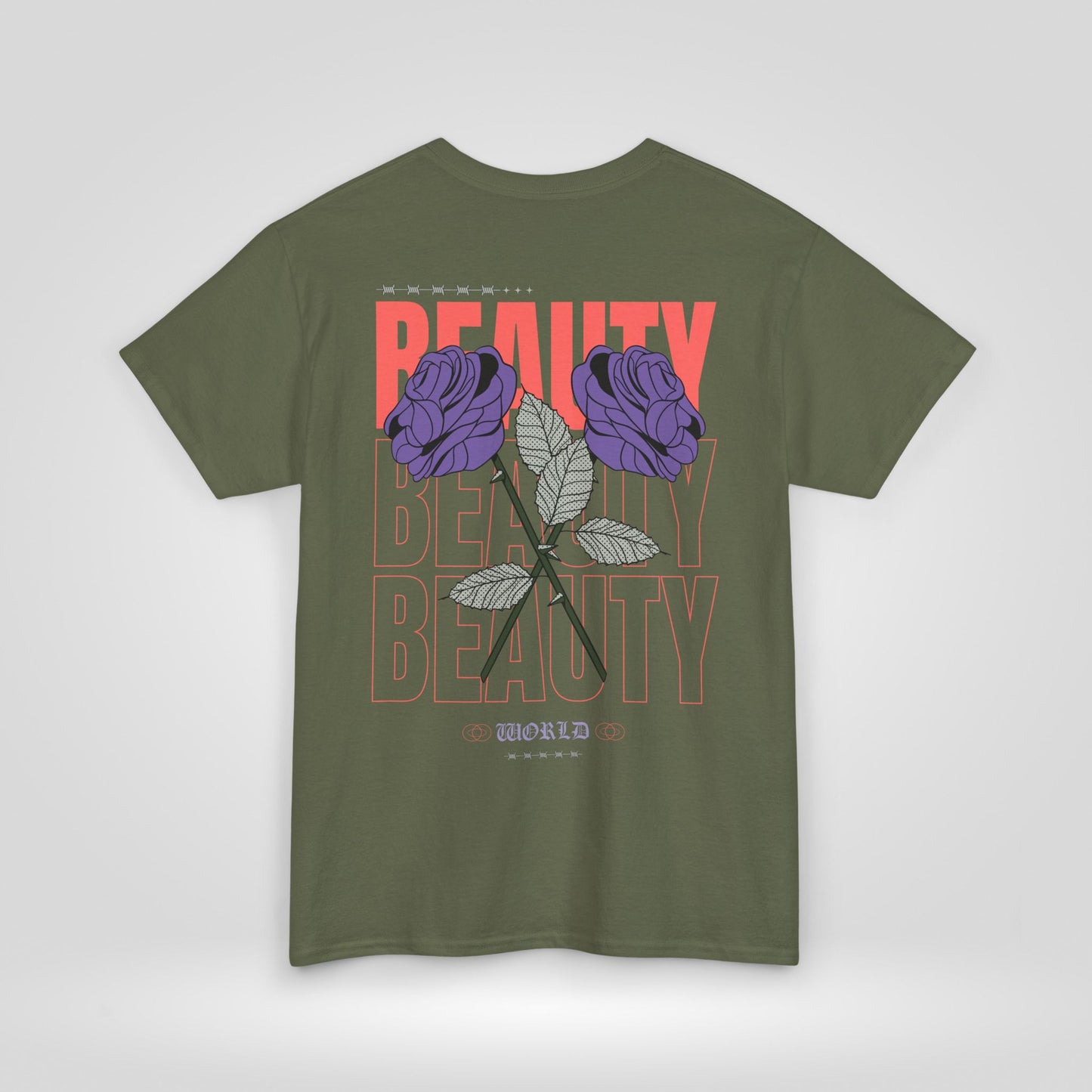 Beautiful Blooms Unisex Heavy Cotton Tee - Flower Graphics, Stylish Shirt, Gift for Her, Trendy Casual Wear, Art Lover Apparel - Roe Creation
