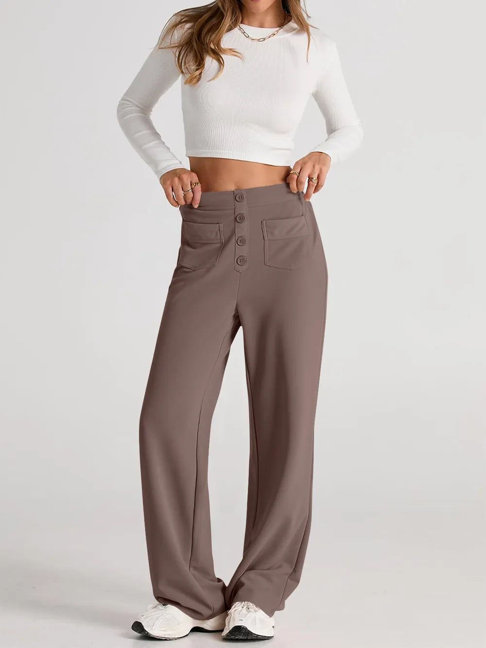 High Waist Wide Leg Pants - Roe Creation