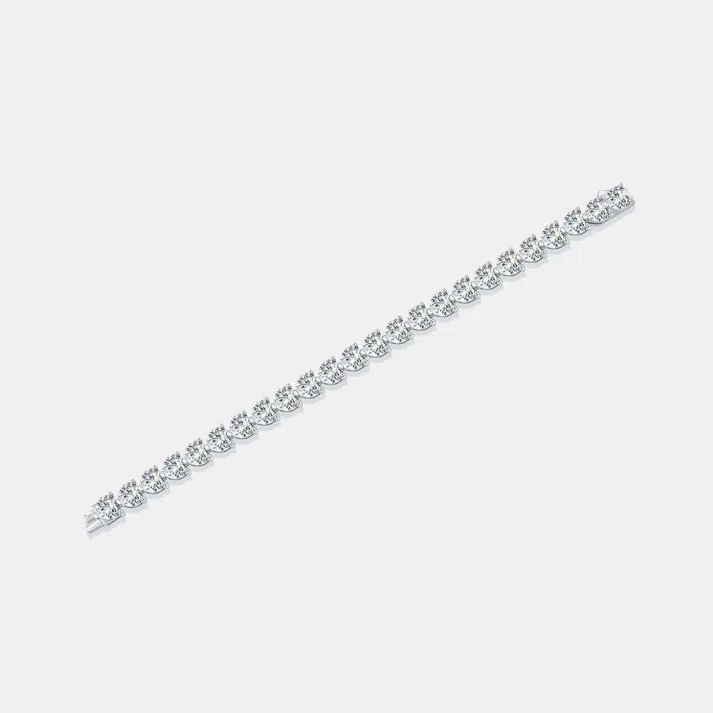 24 Carat Moissanite 925 Sterling Silver Heart Bracelet - Roe Creation