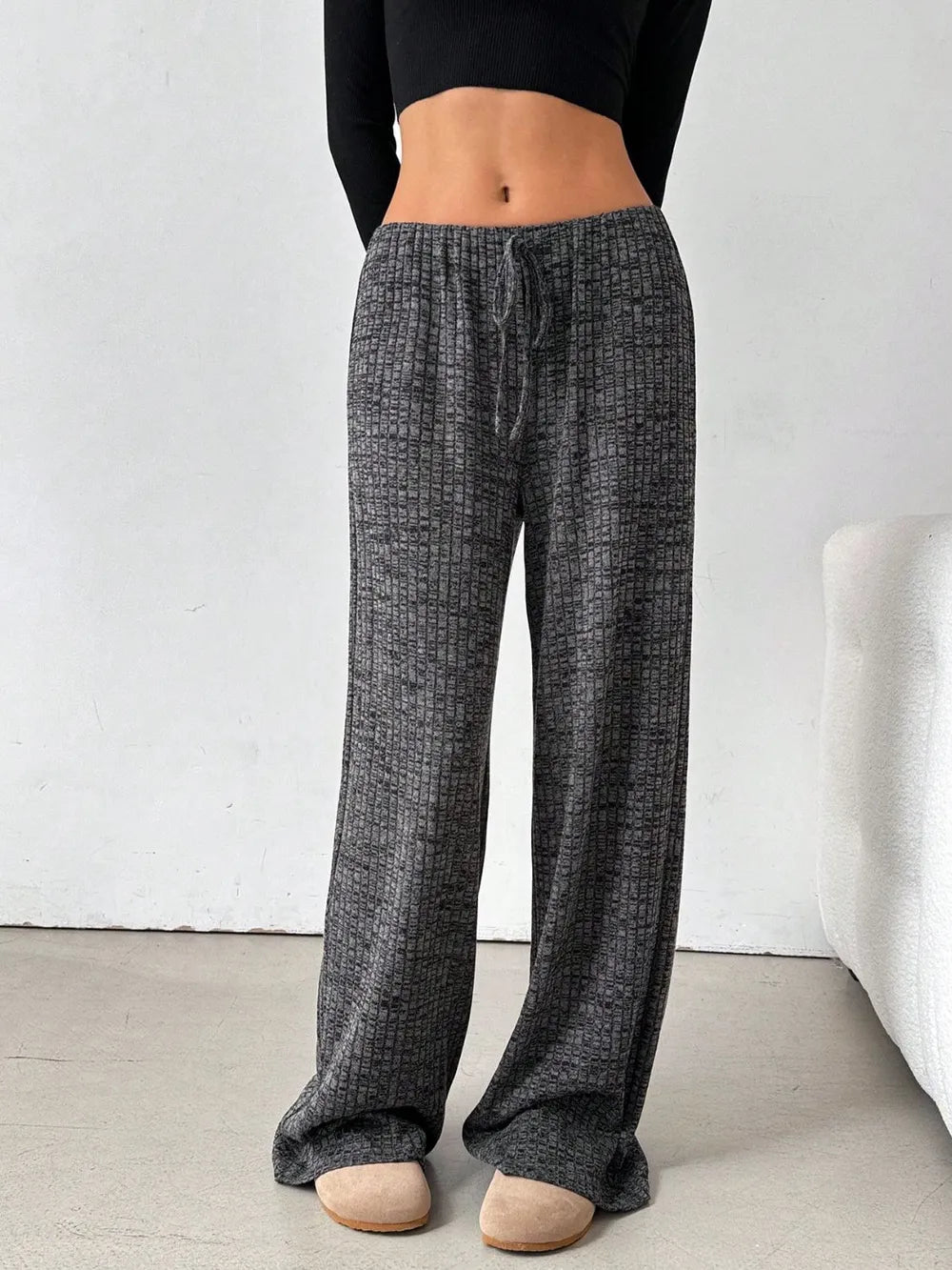 Tied Striped Wide Leg Pants - Roe Creation