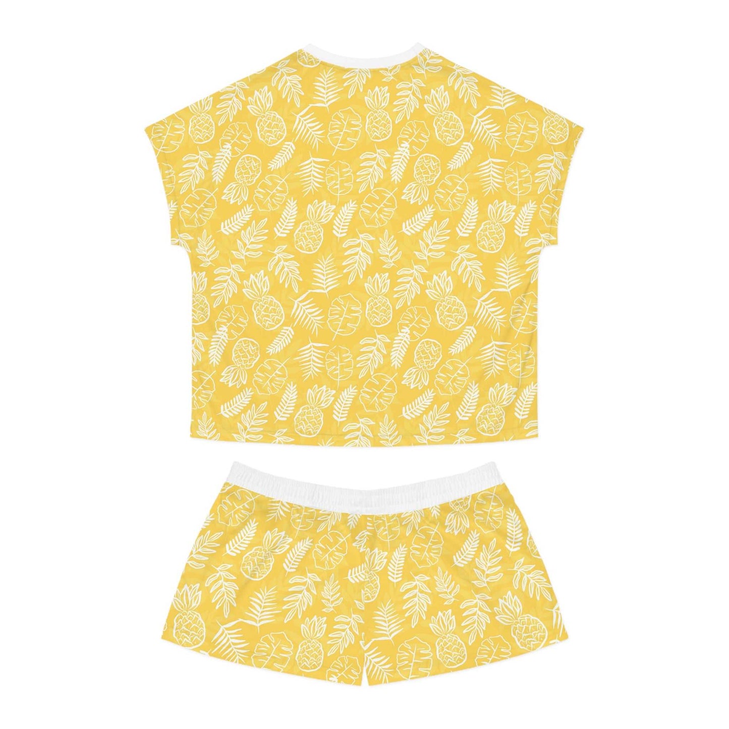 Pineapple Tropical Pattern Women's Pajama Set, Summer Sleepwear, Cute Loungewear.