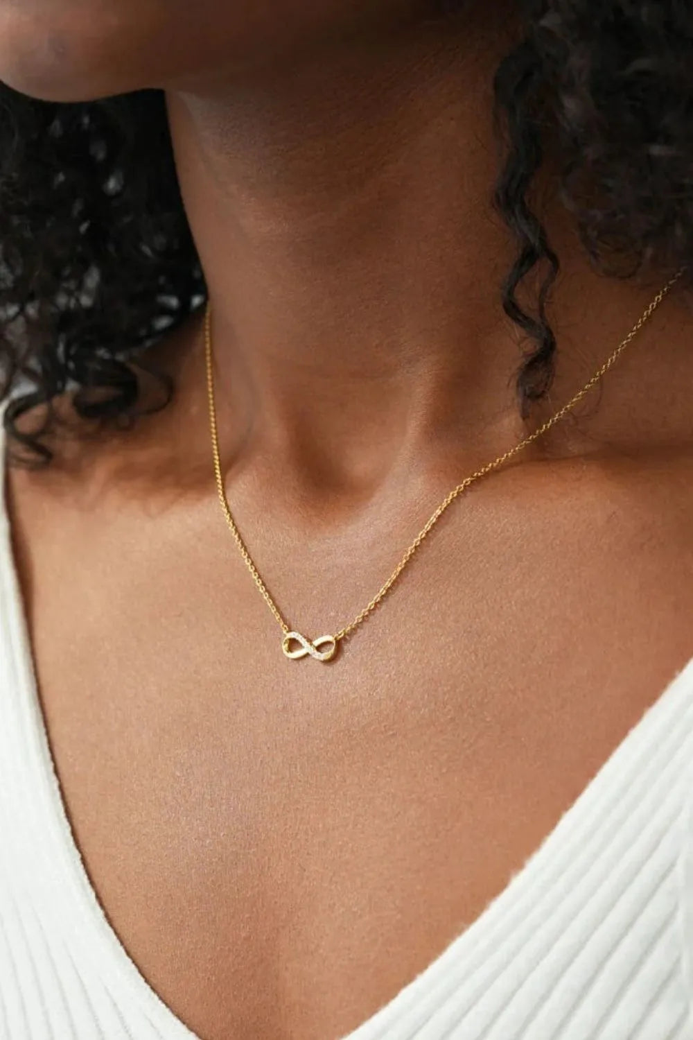 925 Sterling Silver Inland Zircon Infinite Necklace - Roe Creation