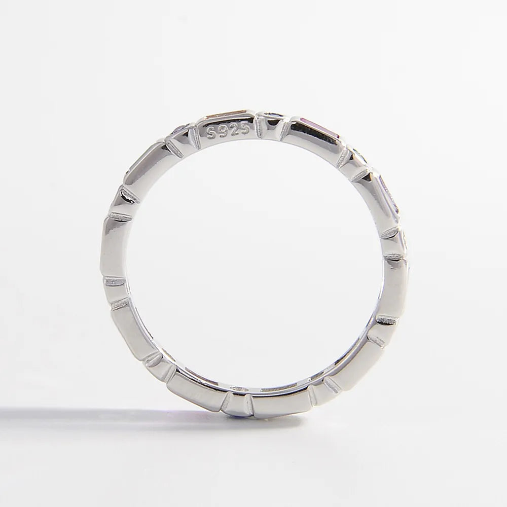 925 Sterling Silver Inlaid Zircon Ring - Roe Creation