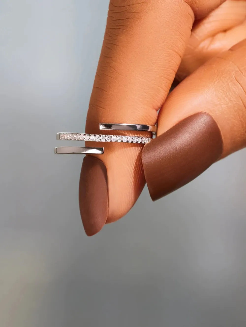 925 Sterling Silver Inlaid Zircon Ring - Roe Creation