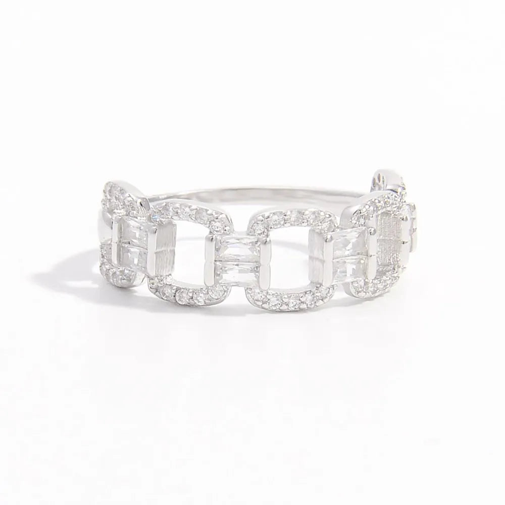 925 Sterling Silver Zircon Cutout Ring - Roe Creation