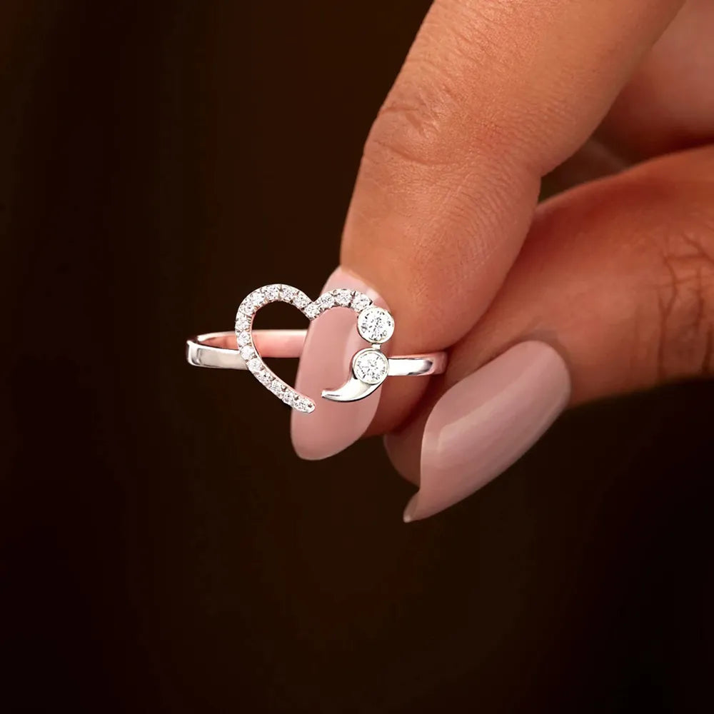 925 Sterling Silver Inlaid Zircon Ring - Roe Creation