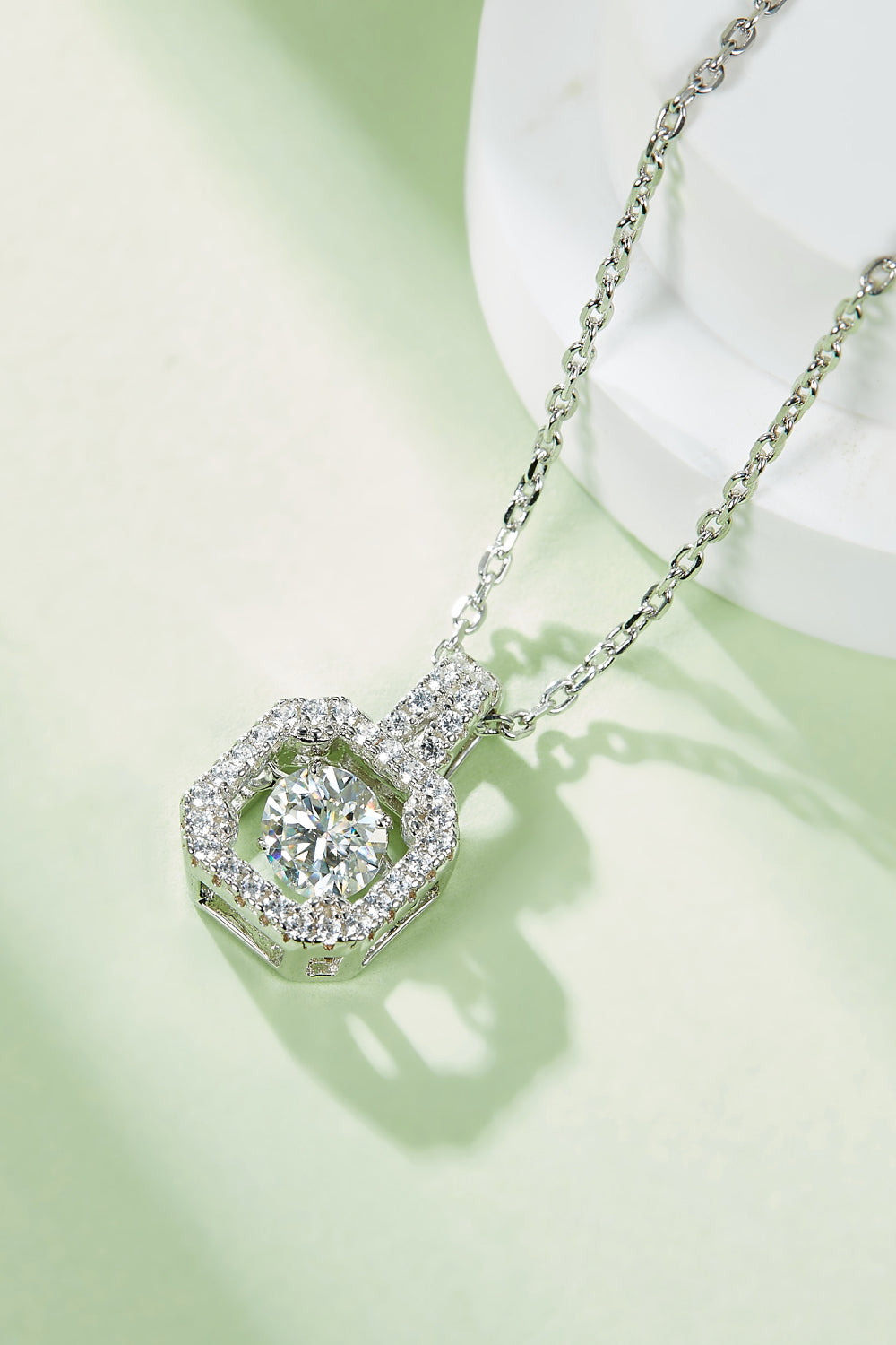 Adored Moissanite 925 Sterling Silver Necklace - Roe Creation