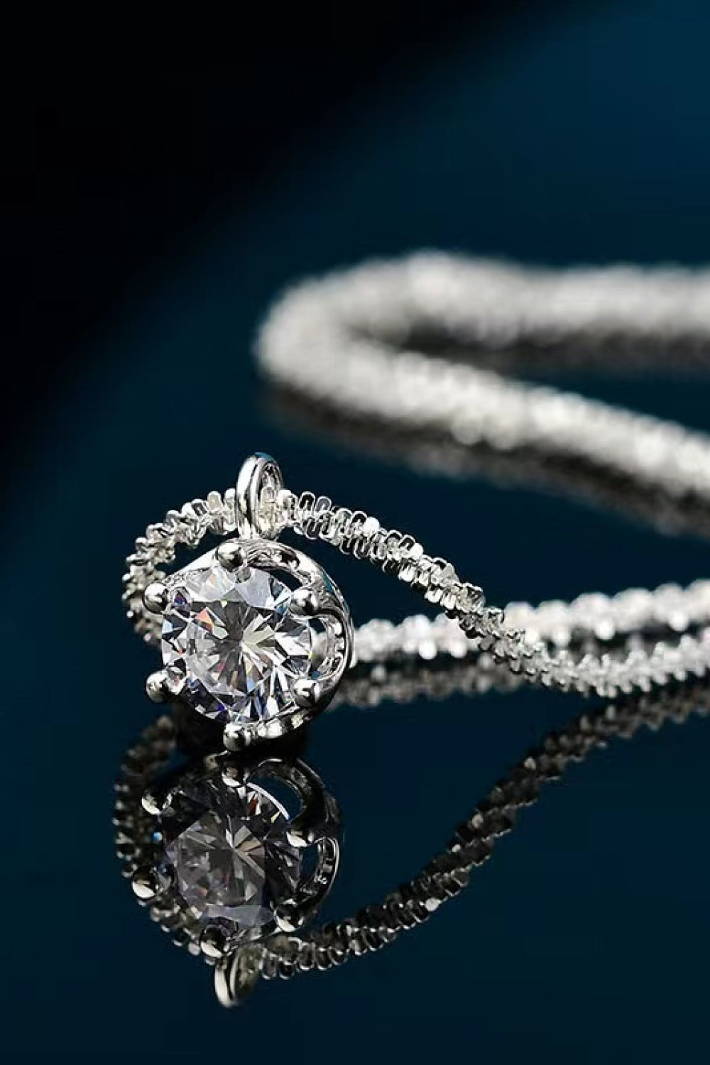 1 Carat Moissanite 925 Sterling Silver Necklace - Roe Creation