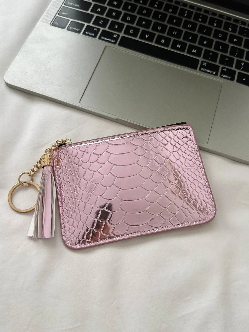 PU Leather Tassel Trim Card Case - Roe Creation