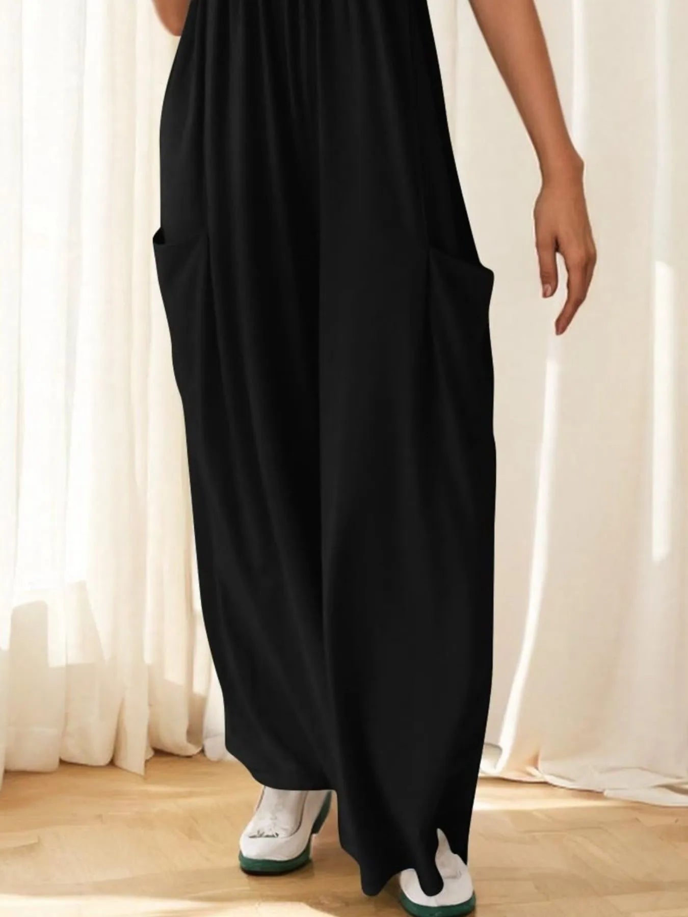 Spaghetti Strap Wide Leg Jumpsuit - Roe Creation