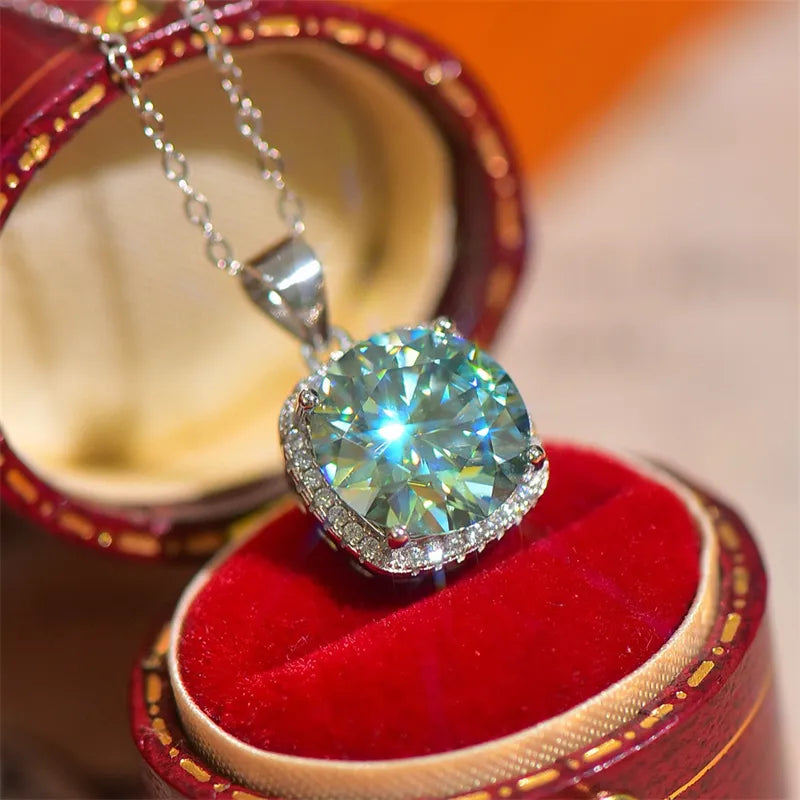 5 Carat Moissanite 925 Sterling Silver Pendant Necklace - Roe Creation