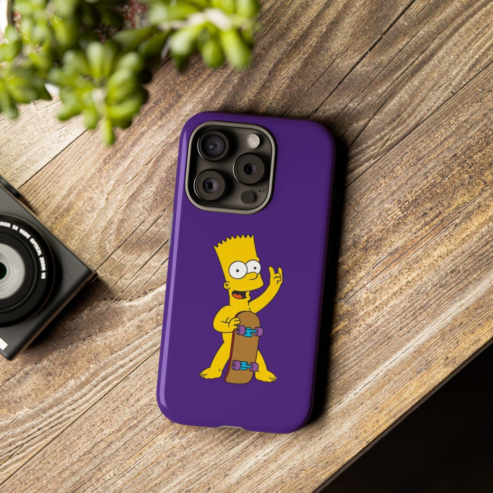 Fun Bart Simpson Skateboard Phone Case - Tough and Stylish - Roe Creation
