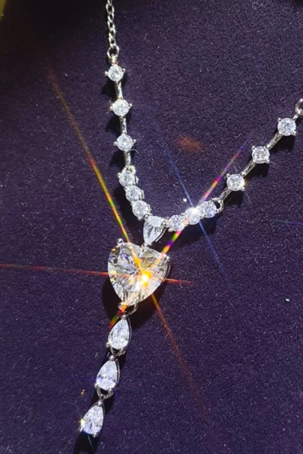 3 Carat Moissanite 925 Sterling Silver Drop Necklace - Roe Creation