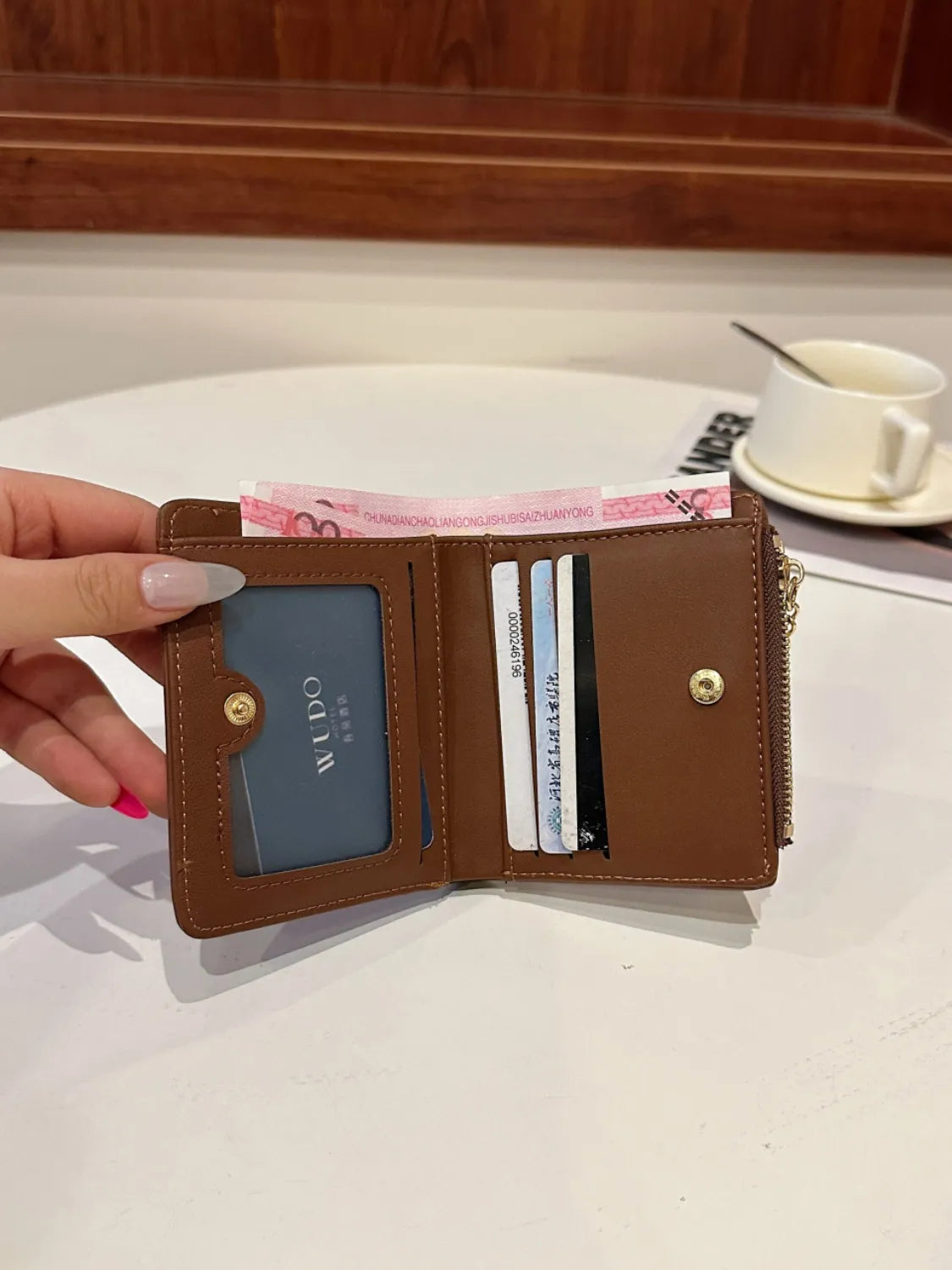 PU Leather Color Block Wallet - Roe Creation