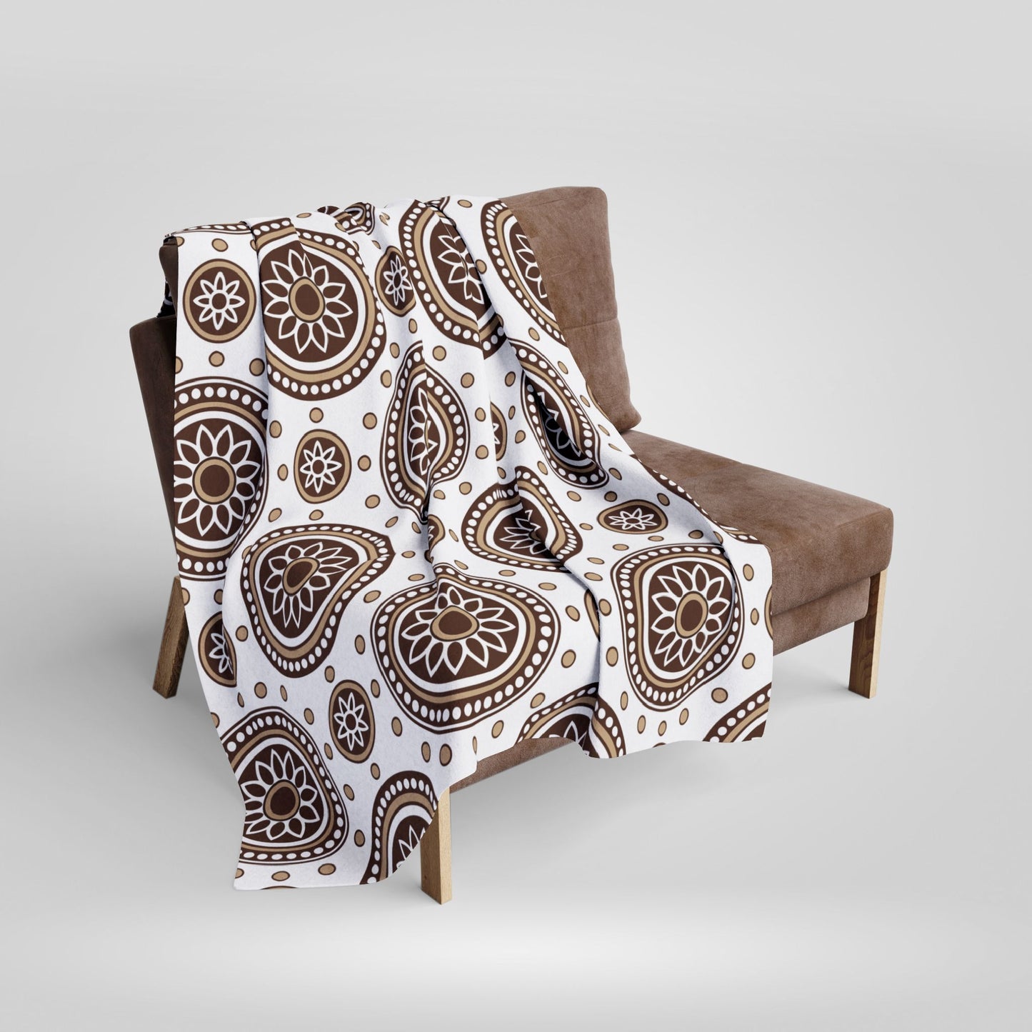 Cozy Brown Floral Arctic Fleece Blanket - Perfect for Home Decor and Gifts