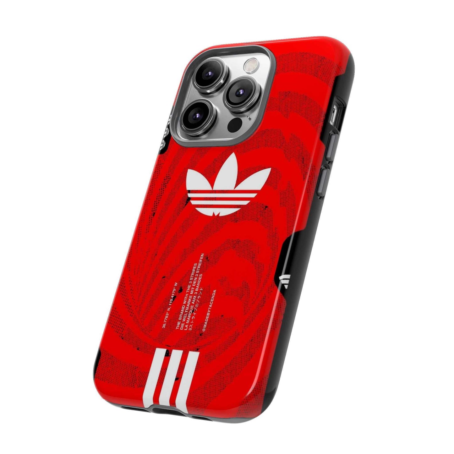 Adidas Tough Phone Case - Red Floral Design, Durable Protection.