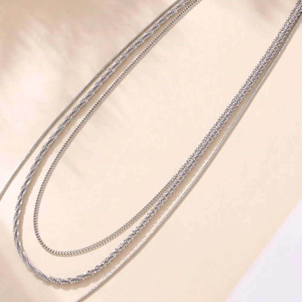 Titanium Steel Three-Layered Necklace - Roe Creation