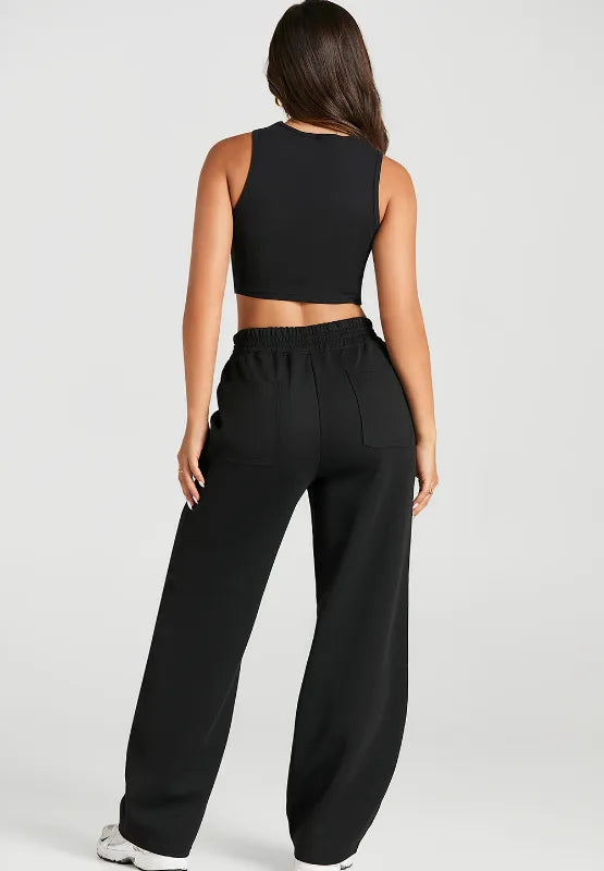 Elastic Waist Sweatpants with Pockets - Roe Creation