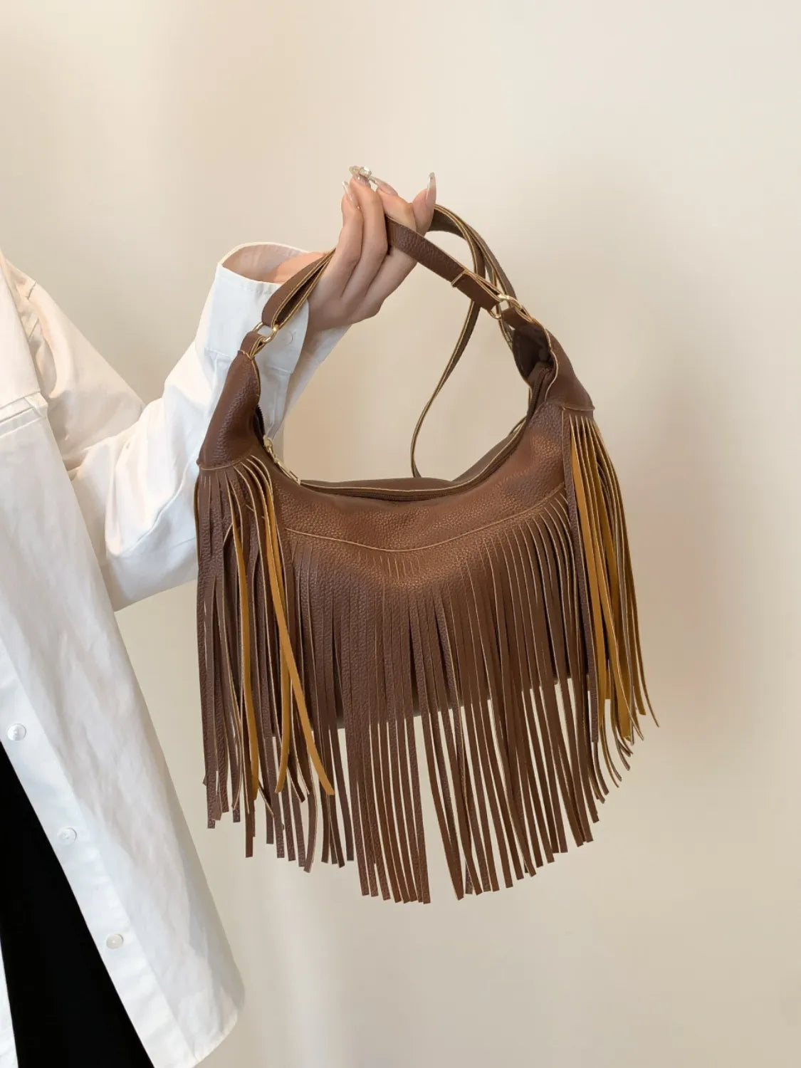 Fringe PU Leather Shoulder Bag - Roe Creation