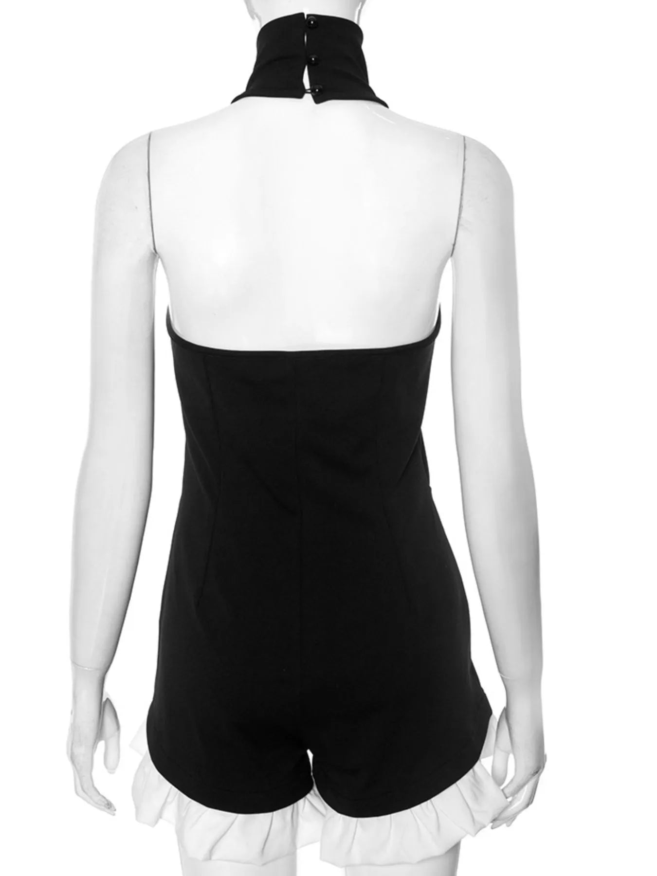 Halter Neck Ruffled Hem Romper - Roe Creation