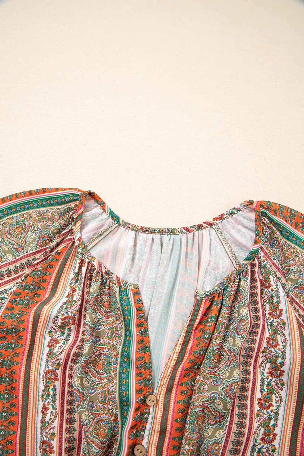 Bohemian Floral Print Buttoned V Neck Ruffle Tiered Dress - Roe Creation