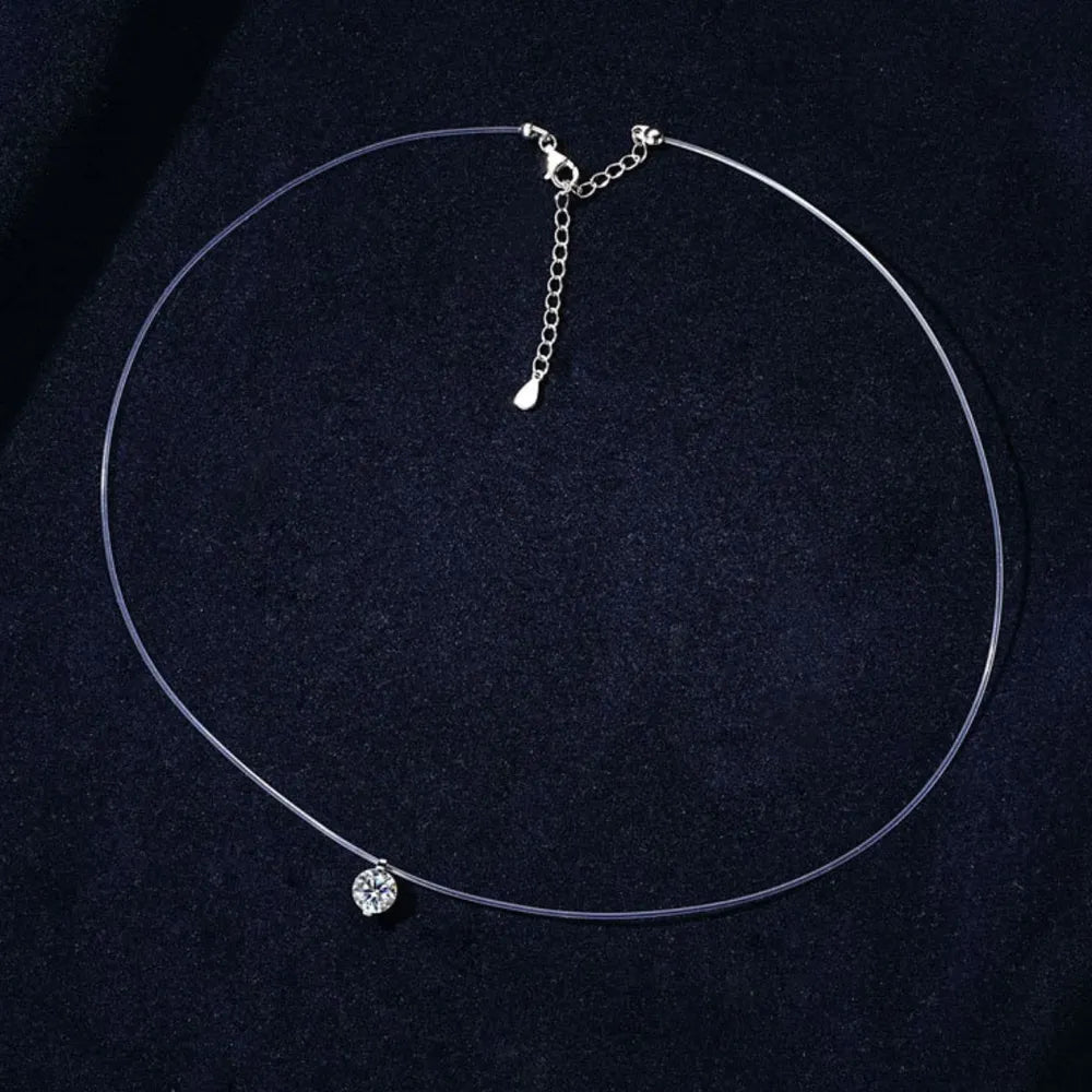 1 Carat Moissanite 925 Sterling Silver Necklace - Roe Creation