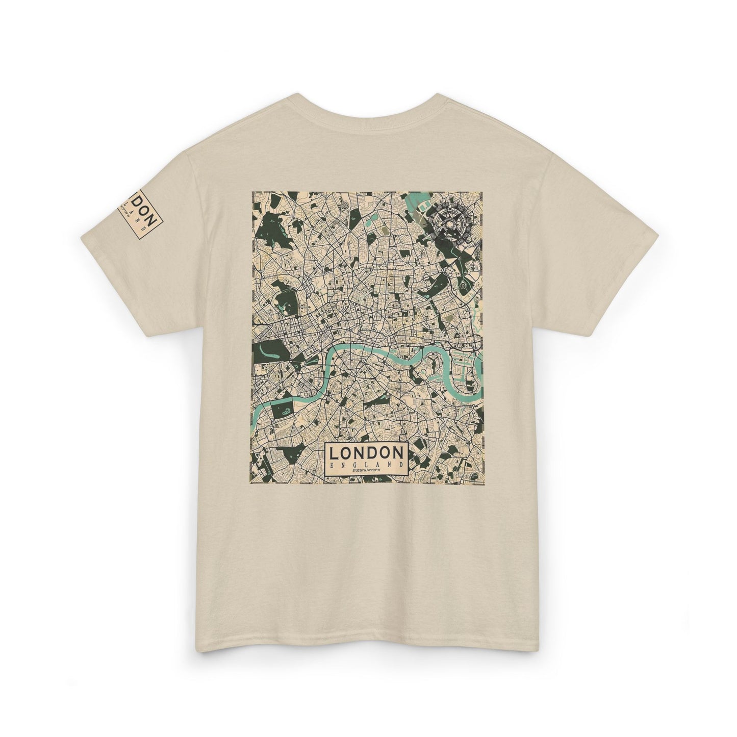 London Map Unisex Heavy Cotton Tee - Casual City Style - Roe Creation