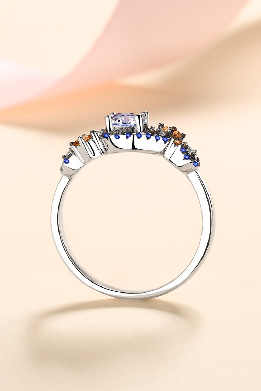 Moissanite Contrast 925 Sterling Silver Ring - Roe Creation