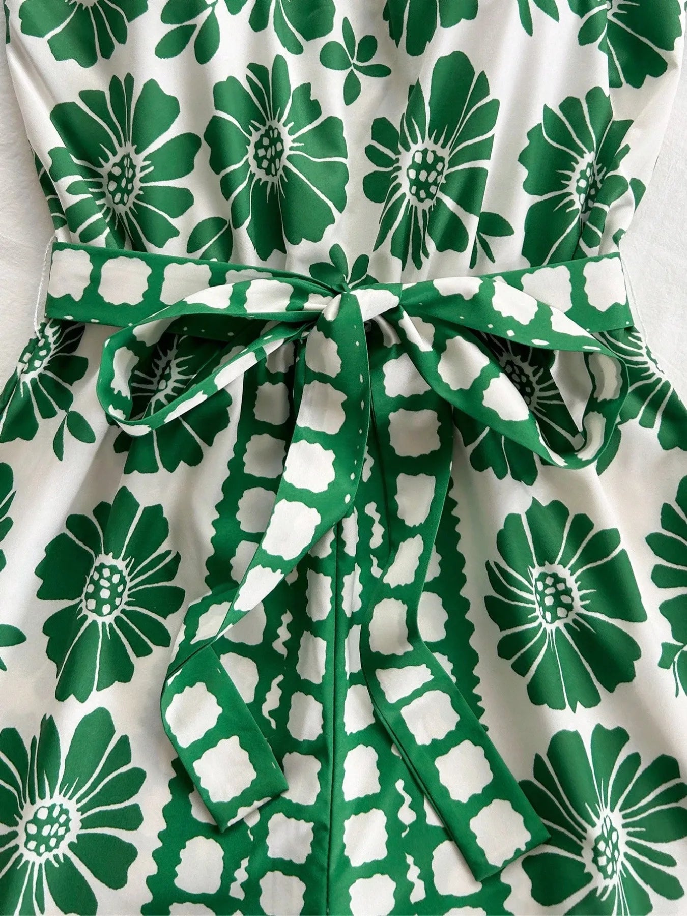Printed Tube Tie Waist Romper - Roe Creation