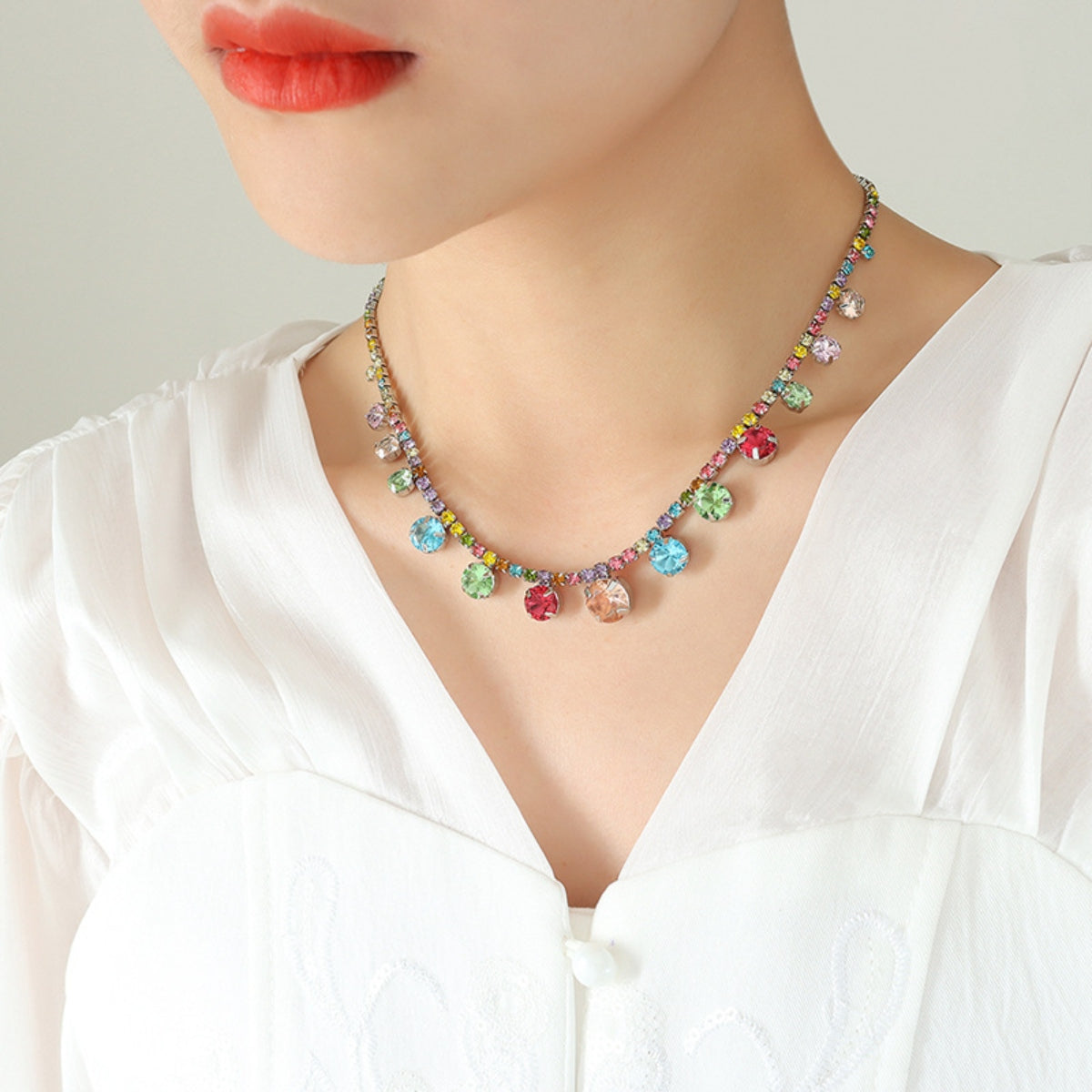 Crystal Copper Chain Necklace - Roe Creation
