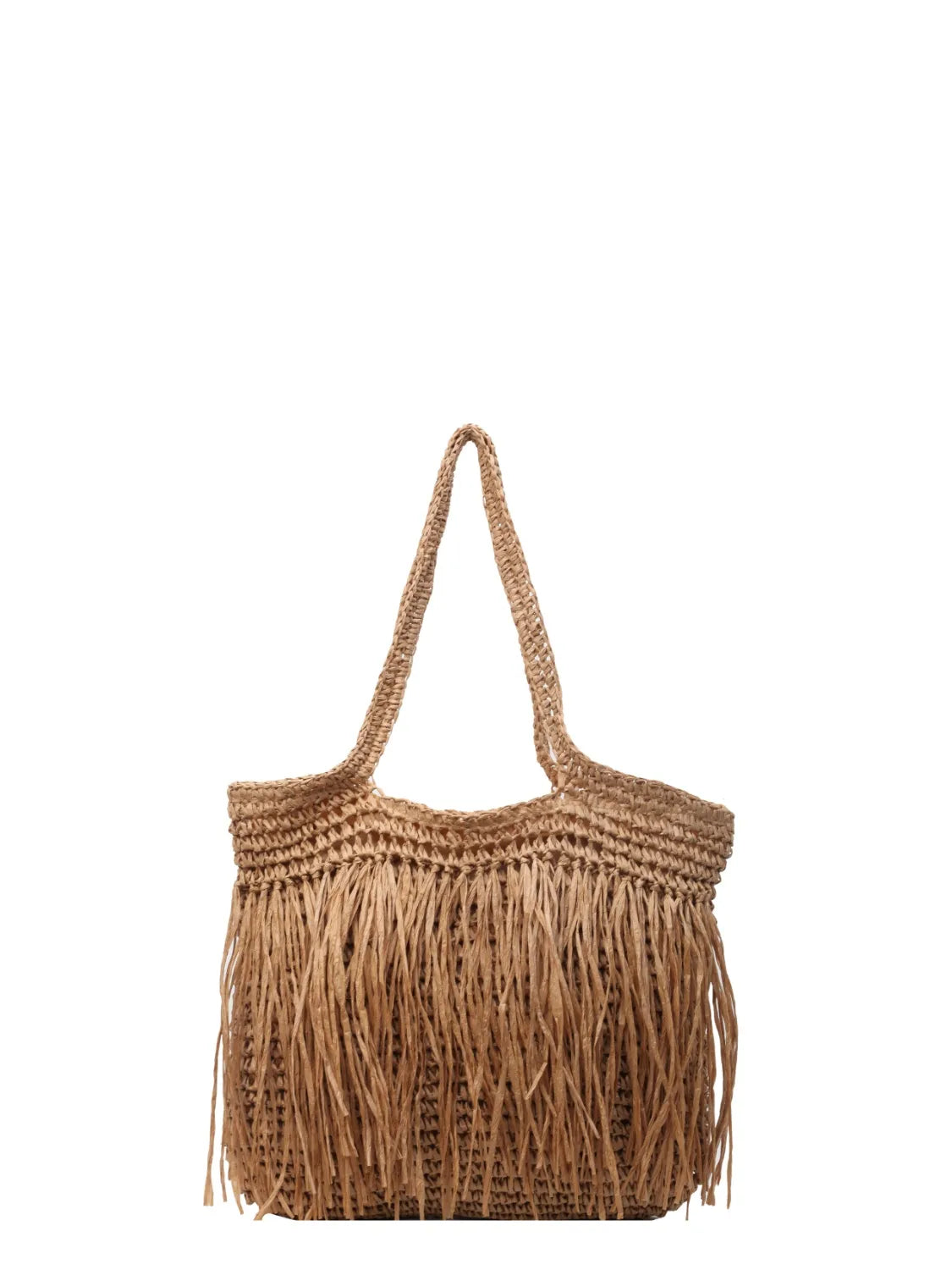 Bohemian Straw Fringe Hobo Handbag - Roe Creation