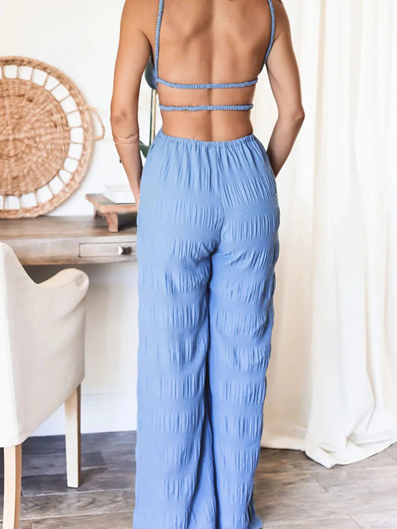 Cut-Out Wide Leg Jumpsuit - Roe Creation