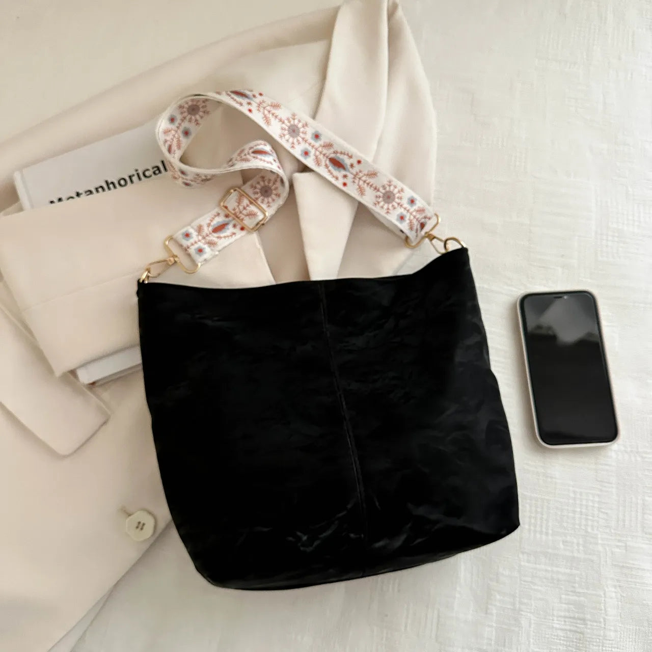 Floral Adjustable Strap Shoulder Bag - Roe Creation