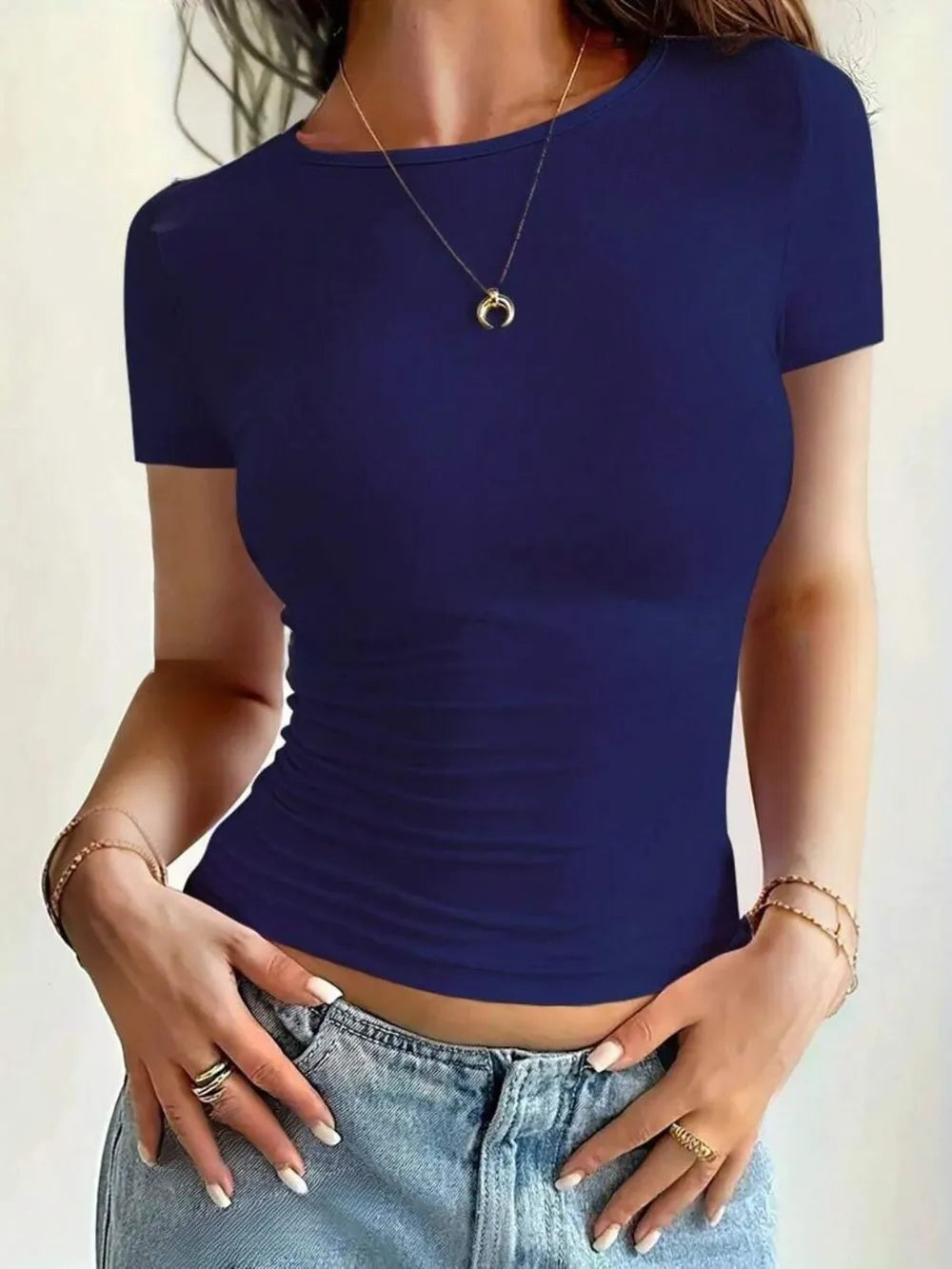 Round Neck Short Sleeve T-Shirt - Roe Creation