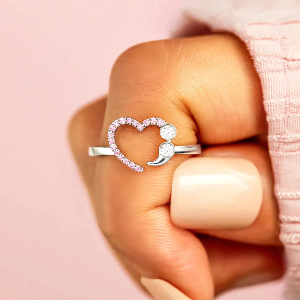 925 Sterling Silver Inlaid Zircon Ring - Roe Creation