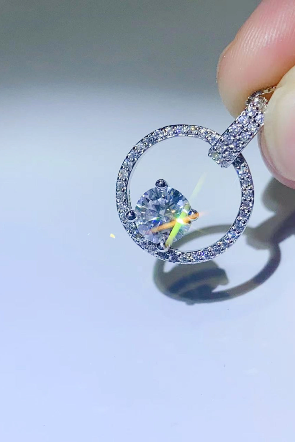 1 Carat Moissanite 925 Sterling Silver Necklace - Roe Creation