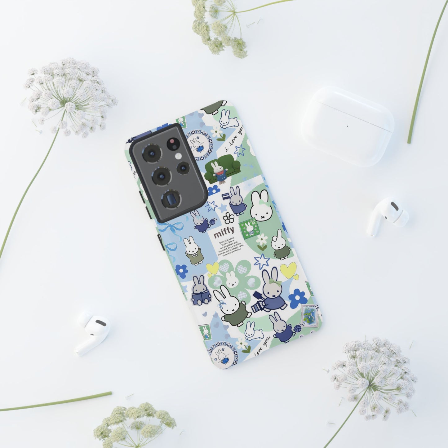 Cute Miffy Tough Phone Case - iPhone, Samsung Stylish Design for Bunny Lovers