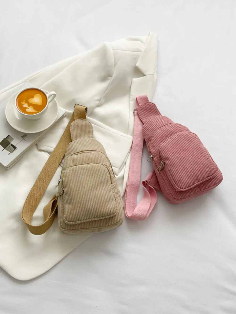 Corduroy Solid Colour Crossbody Bag - Roe Creation