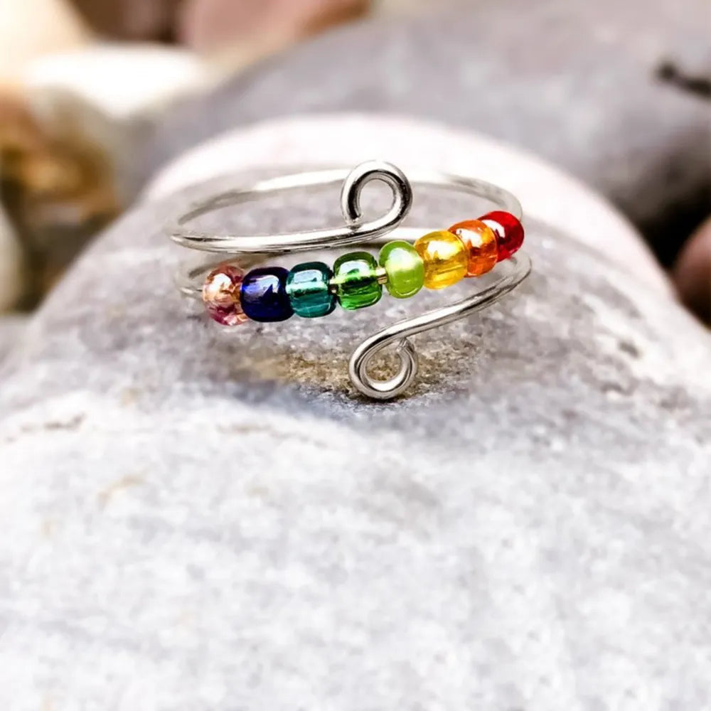 925 Sterling Silver Bead Wrap Ring - Roe Creation
