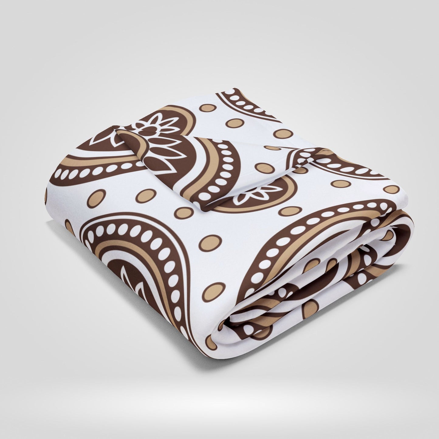 Cozy Brown Floral Arctic Fleece Blanket - Perfect for Home Decor and Gifts