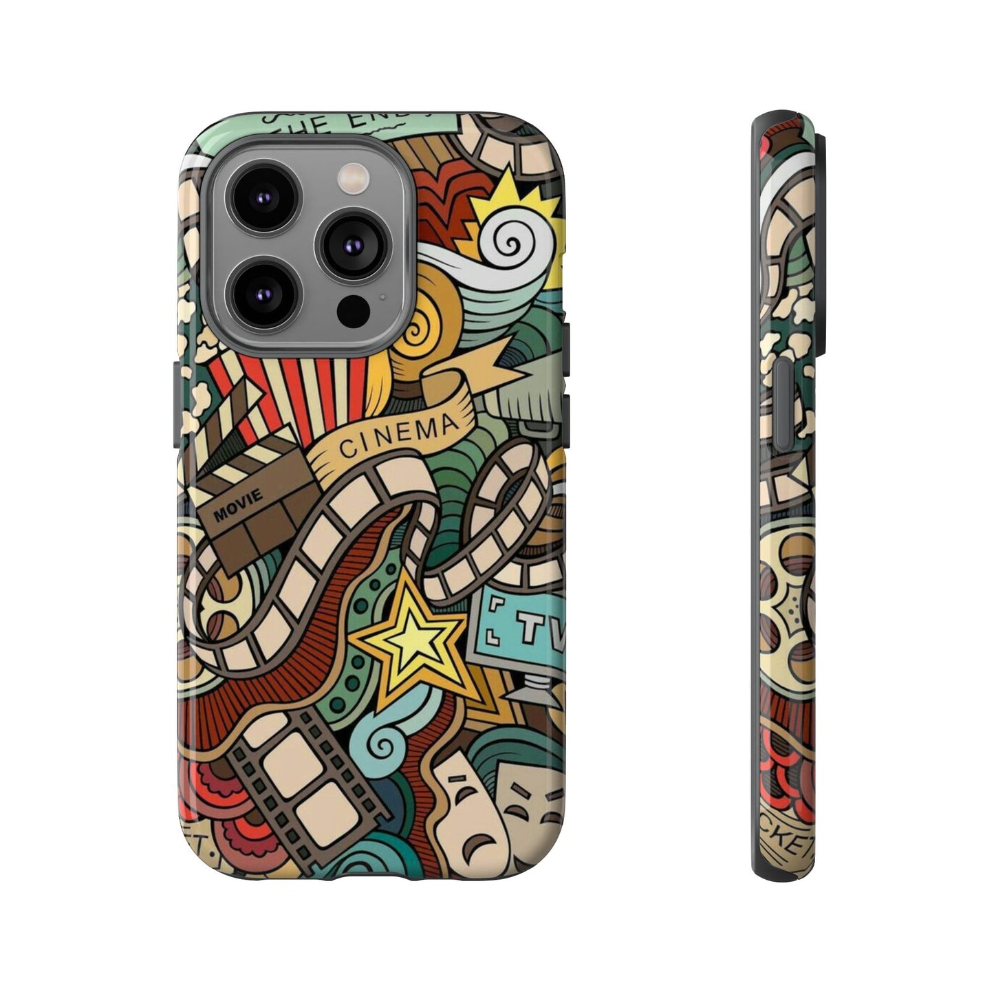 Cinema Vibes Pattern iPhone Case - Tough Cases with Movie & TV Design