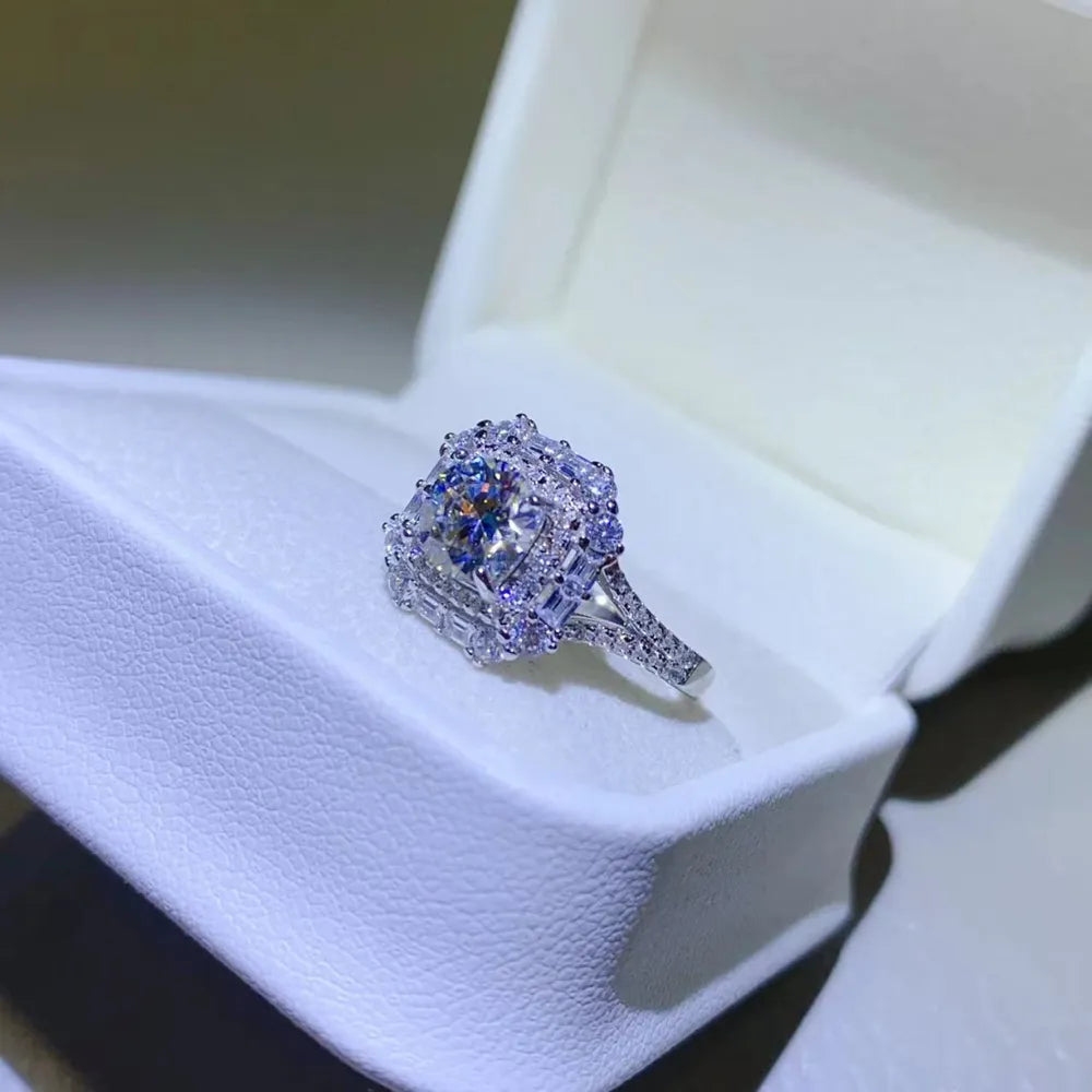 1 Carat Moissanite 925 Sterling Silver Ring - Roe Creation