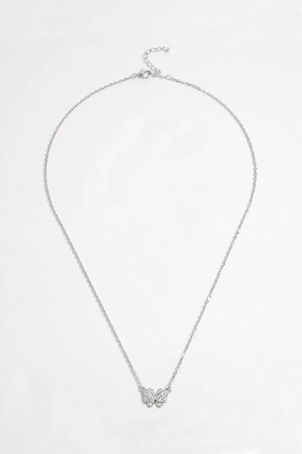 925 Sterling Silver Zircon Butterfly Pendant Necklace - Roe Creation